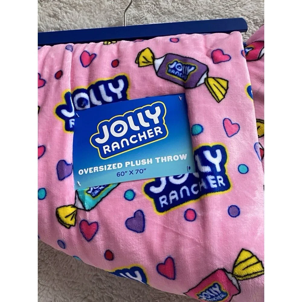 Jolly Rancher Hard Candy Oversized Soft Plush Throw Blanket‎ 60” X 70” Pink NEW